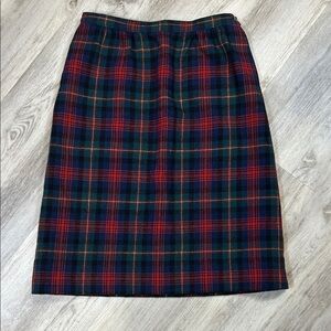 Vintage Pendleton Mac Lennan Tartan Plaid Virgin Wool Pencil Skirt Heritage Core